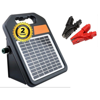 Solar electric fence energiser 5km front view showing compact ASA case