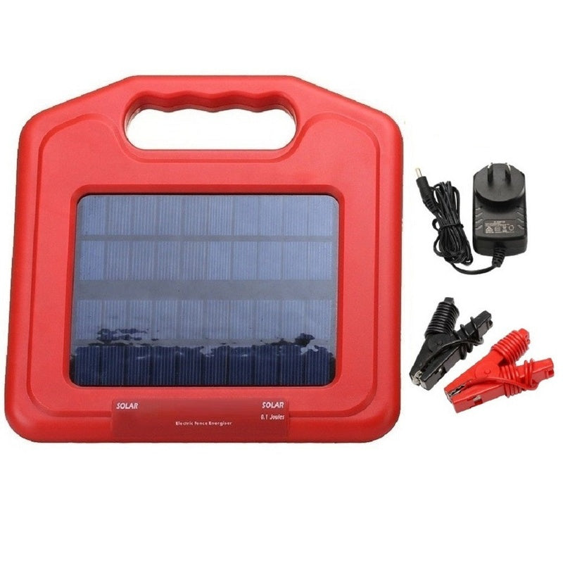 Solar electric fence energiser 5km front view showing LED indicator