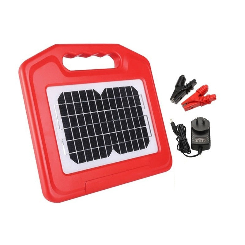 Solar fence energiser front view showing solar panel