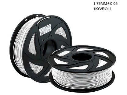 Side view of 3D printer filament PETG spool with vacuum packing