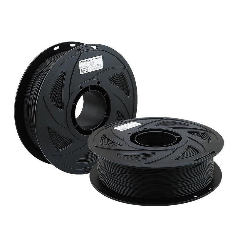 3D printer filament PLA black spool side view
