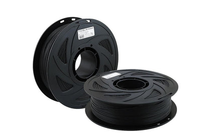 Close up of 3D printer filament PLA black 175mm diameter