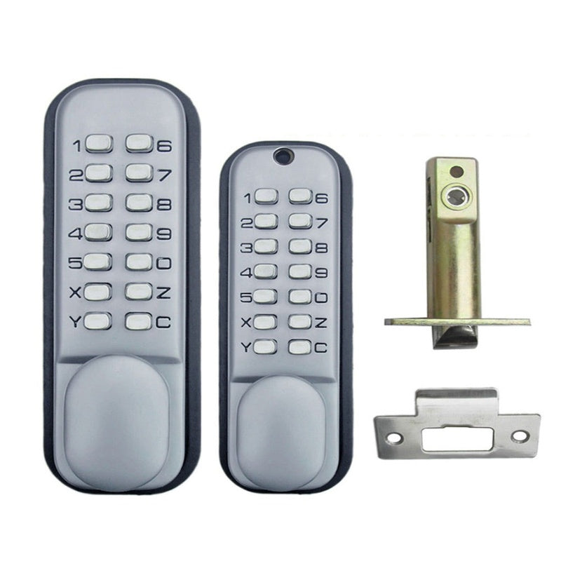 Front view of security keyless door lock in zinc alloy finish