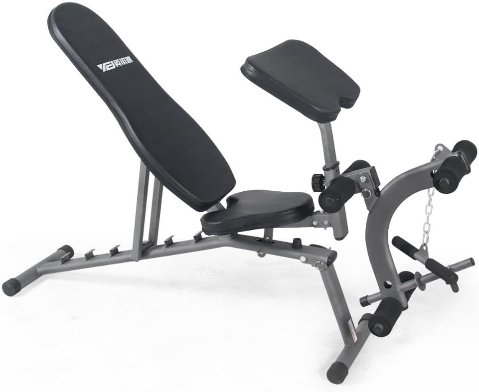 Weight bench used for push up exercise with foam padded handles