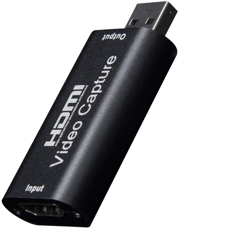 HDMI to USB video capture card front view showing USB port