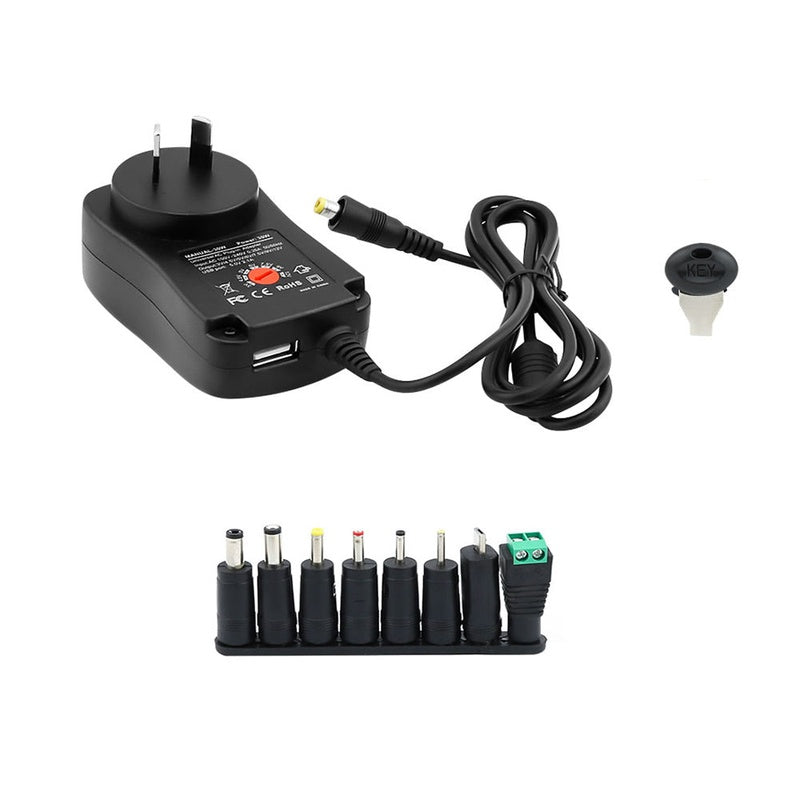 Universal 30W power supply showing front view with power cord