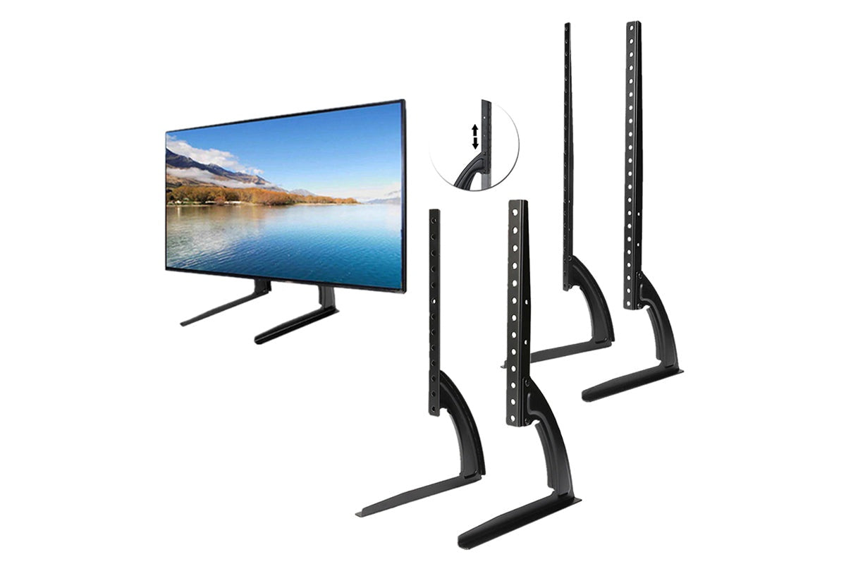 Side view of TV stand showing adjustable height feature