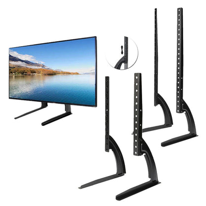 TV stand for 27-65 inch screens in black steel frame