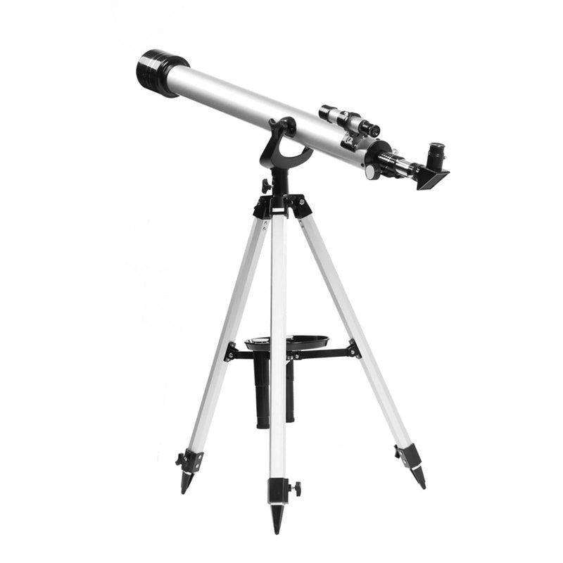 Astronomical telescope 675X zoom side view with aluminium body