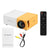 Portable HD projector 1080P showing front yellow and white casing
