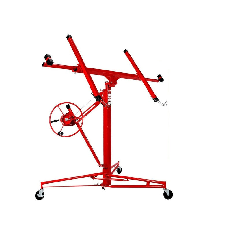 Drywall panel lifter red steel frame side view