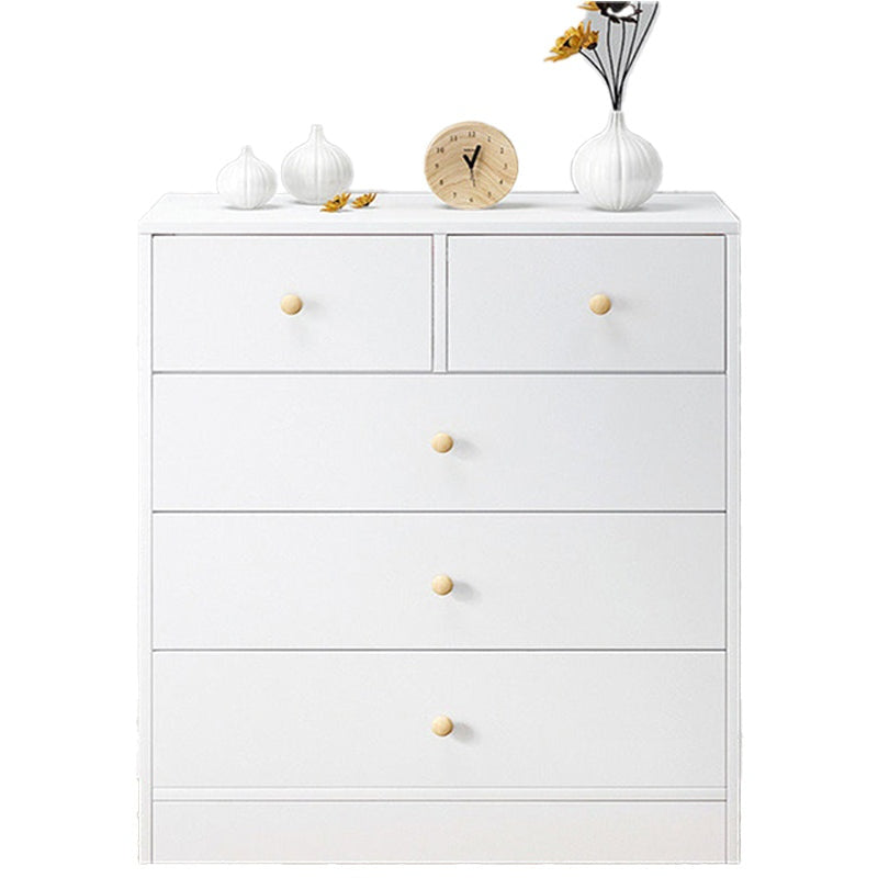 Tallboy drawers white chest front view with 3 large drawers
