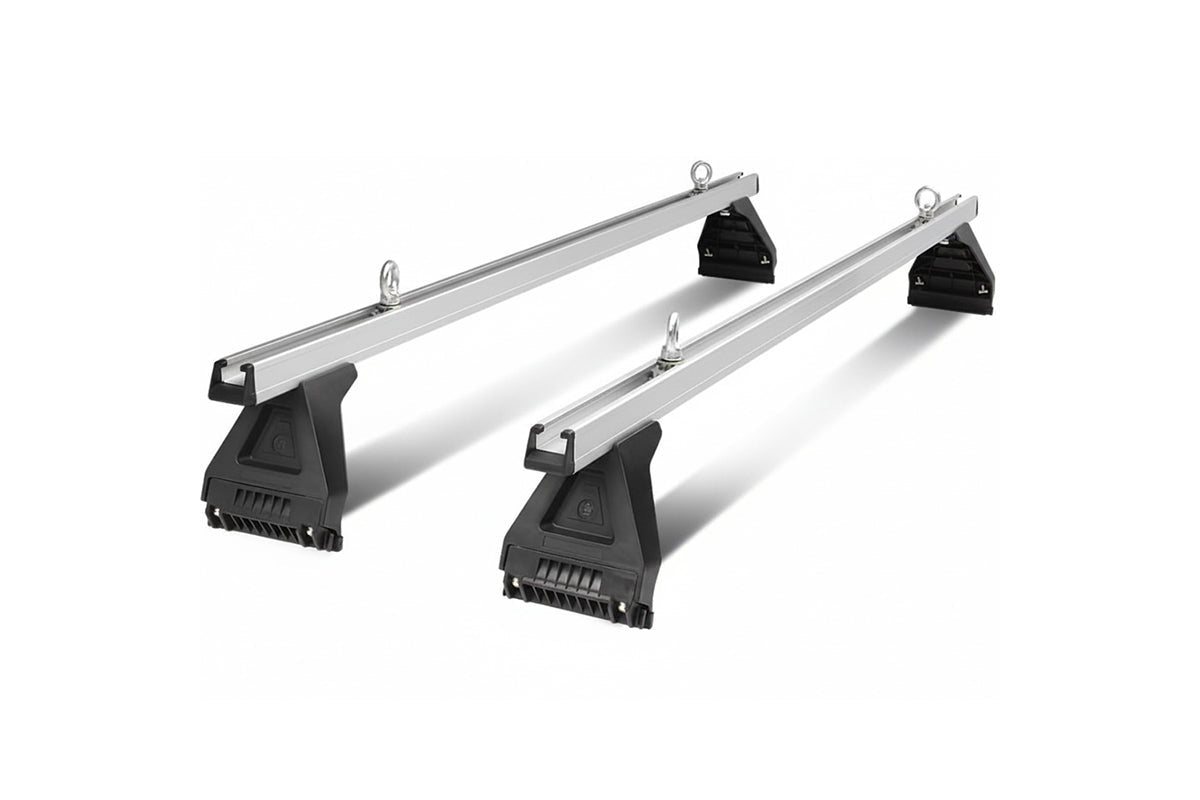 Close up of mounting legs for car roof racks on vehicle gutter