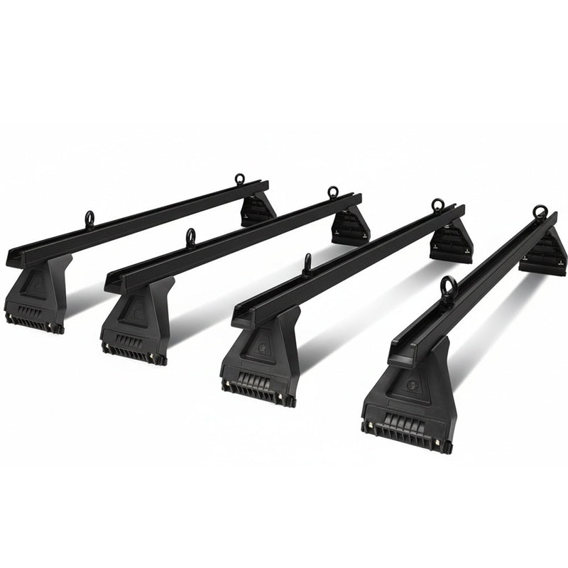 Toyota roof racks cross bar black alloy side view