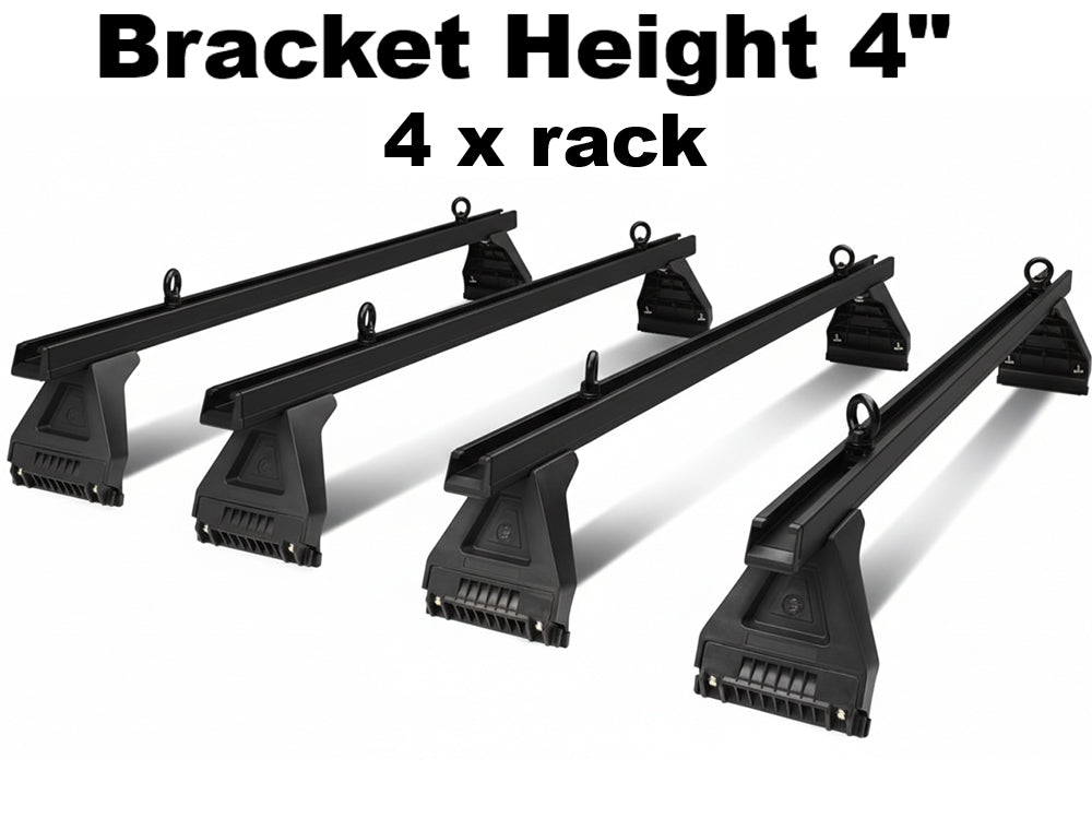 Black alloy Toyota roof racks showing mounting legs