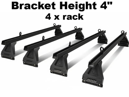 Black alloy Toyota roof racks showing mounting legs