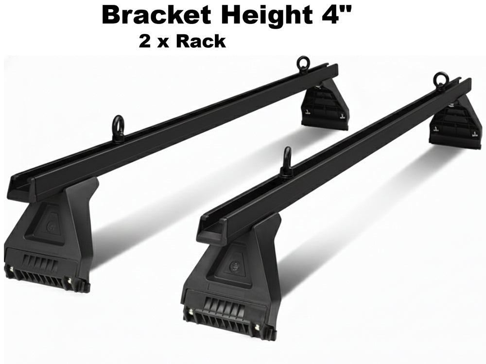 Top angle showing 150cm length of Toyota roof racks