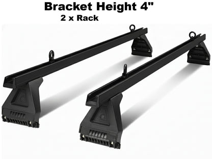 Top angle showing 150cm length of Toyota roof racks