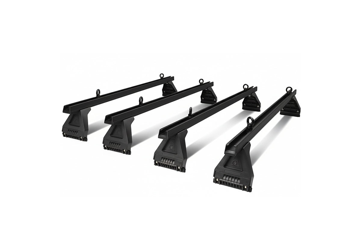 Close up of car roof racks gutter mount clamp in black