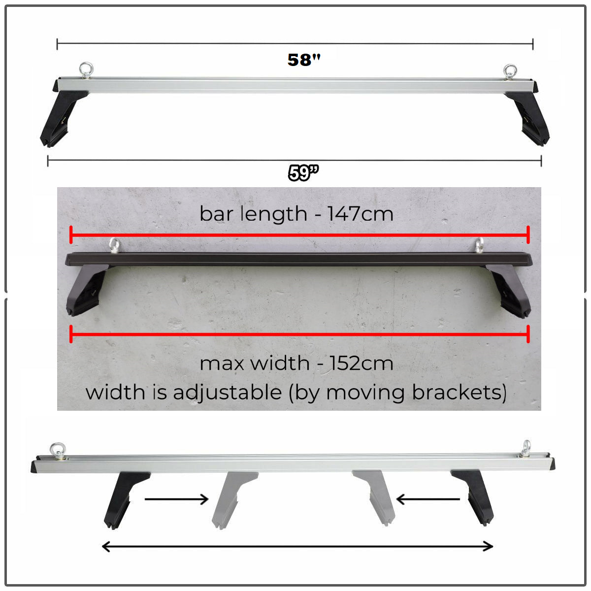 Car roof rack cross bar locking securely into vehicle gutter
