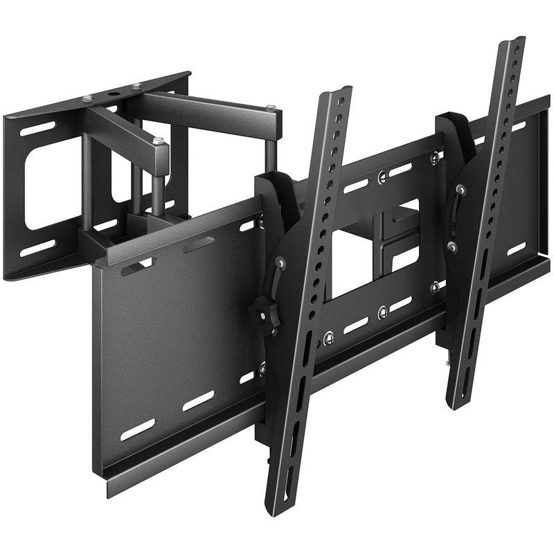 TV wall bracket swivel showing full extension arm in black steel