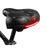 Bike saddle side view showing black and red colour