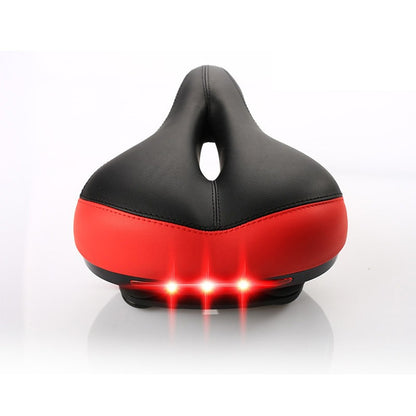 Bike saddle wide leather seat with memory foam padding