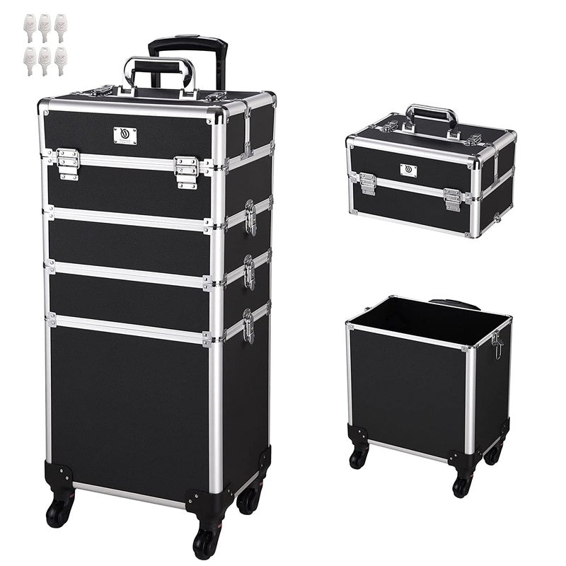 Cosmetic trolley black aluminium frame front view