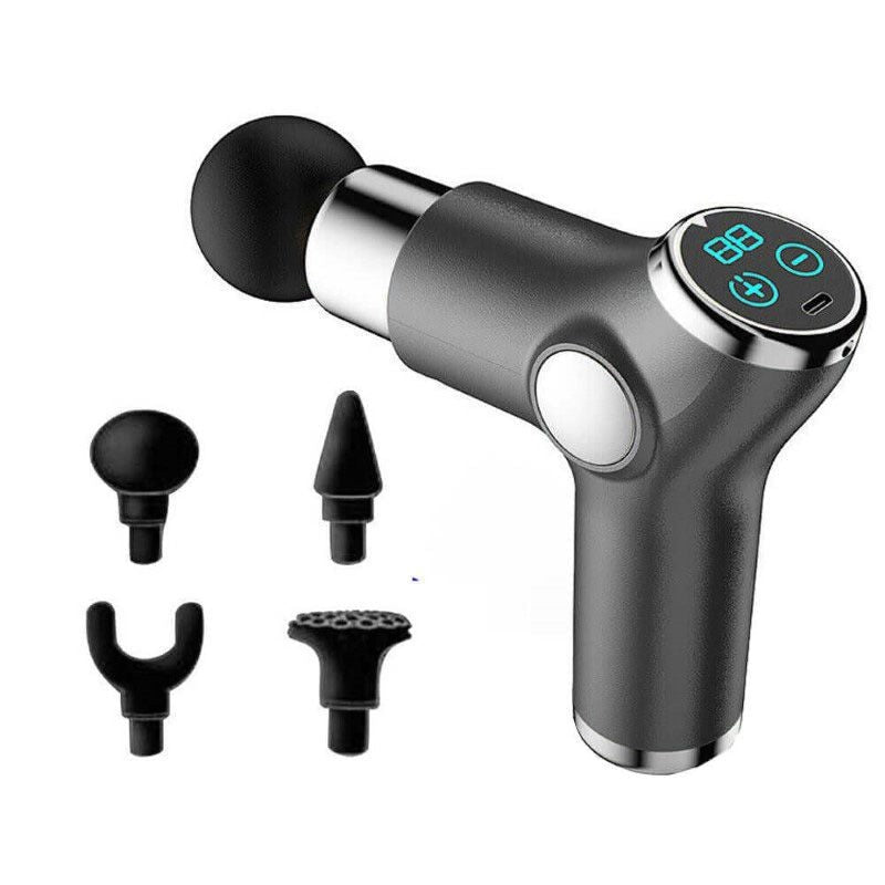 Massage gun deep tissue massager showing grey ABS body