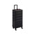 Makeup travel case trolley in black aluminium from front view