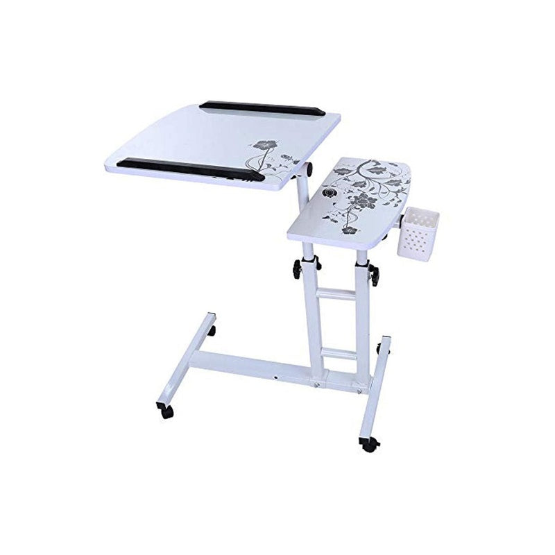 Laptop table desk stand showing adjustable height feature