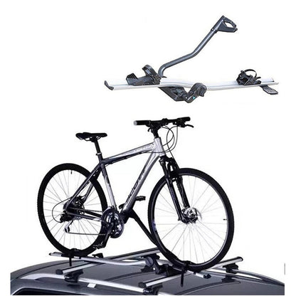 Bike rack bike carrier silver aluminium side view on roof