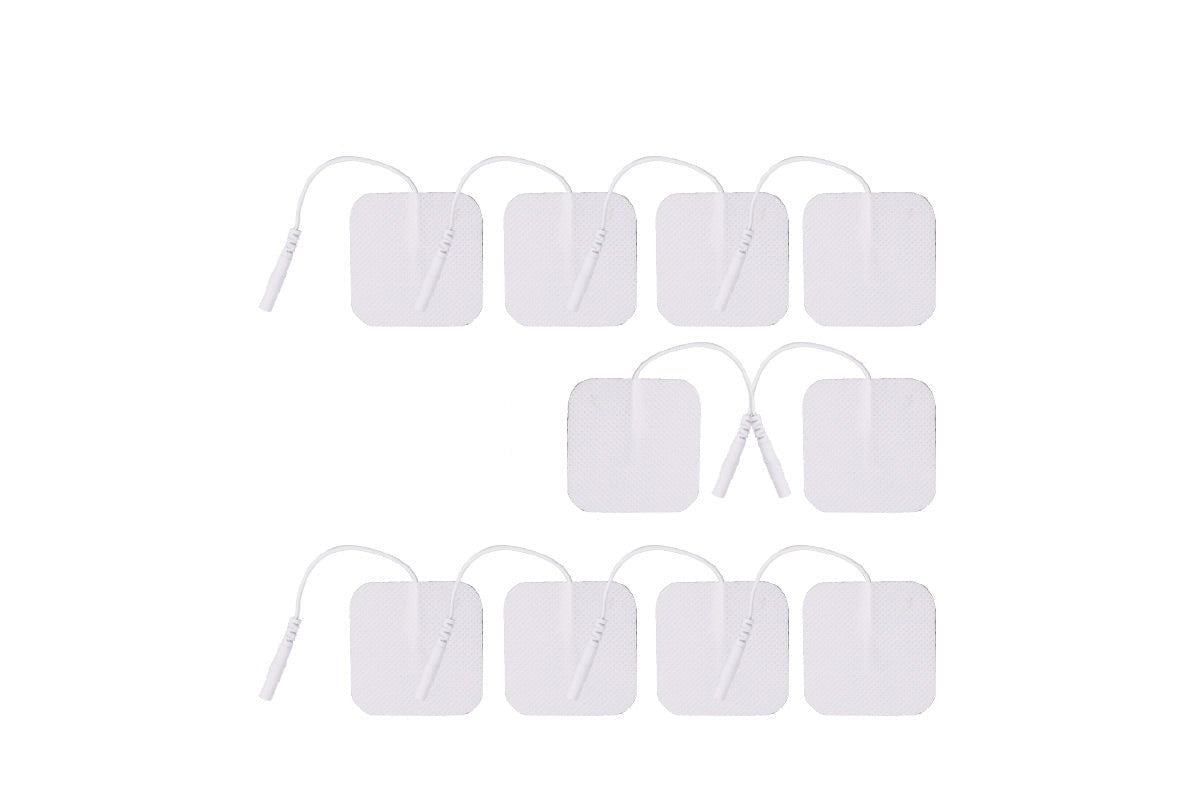 Close up of 4x4cm silicone gel tens machine pad
