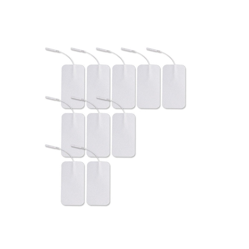 Replacement pads for Tens machine massager showing front silicone gel surface