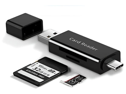 3 in 1 USB-C SD Micro SD Memory Card Reader