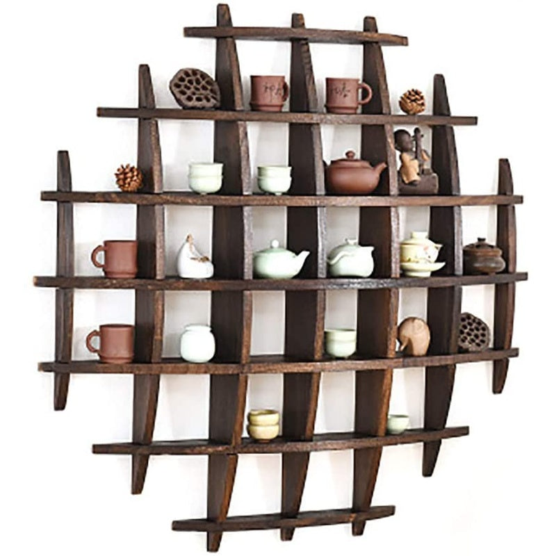 Floating shelves vintage wall shelf solid wood close up
