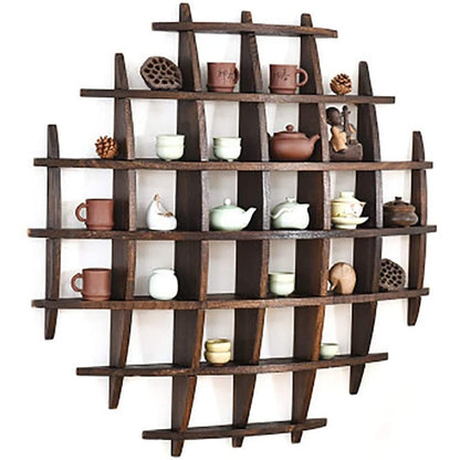 Floating shelves vintage wall shelf solid wood close up