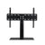 TV bracket TV stand showing black glass base from front angle