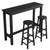 Bar table set with bar stools showing full wooden frame in natural finish