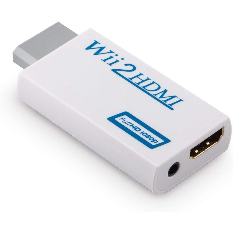 Wii HDMI converter showing white compact design