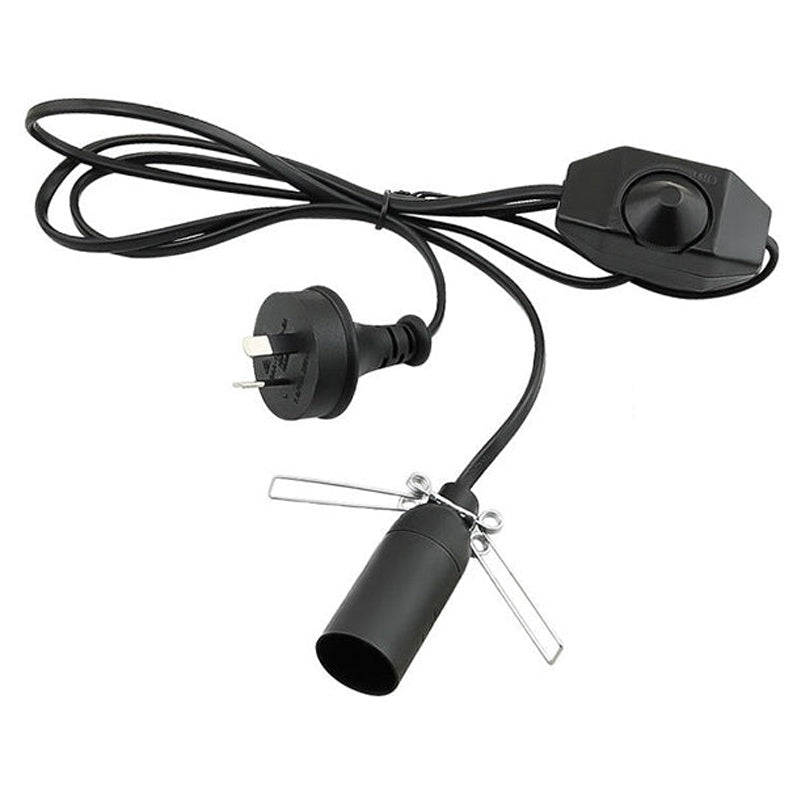 Salt lamp cable with black NZ plug and dimmer switch