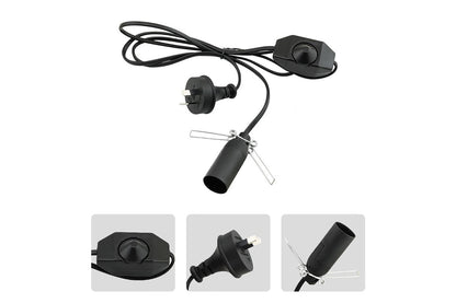 Close up of salt lamp cable dimmer switch control