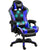 Gaming chair office chair in blue leather side view