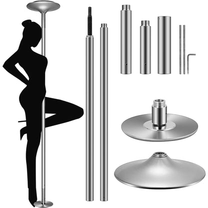 Adjustable dancing pole showing full chrome steel structure