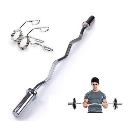Olympic barbell bar showing full 120cm length in steel finish