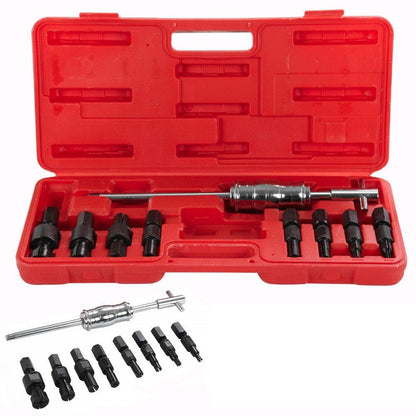 Blind hole inner bearing puller set showing slide hammer handle