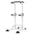 Chin up pull up station front view showing white metal frame