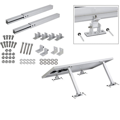 Solar panel mounting bracket kit showing aluminium tilt mount