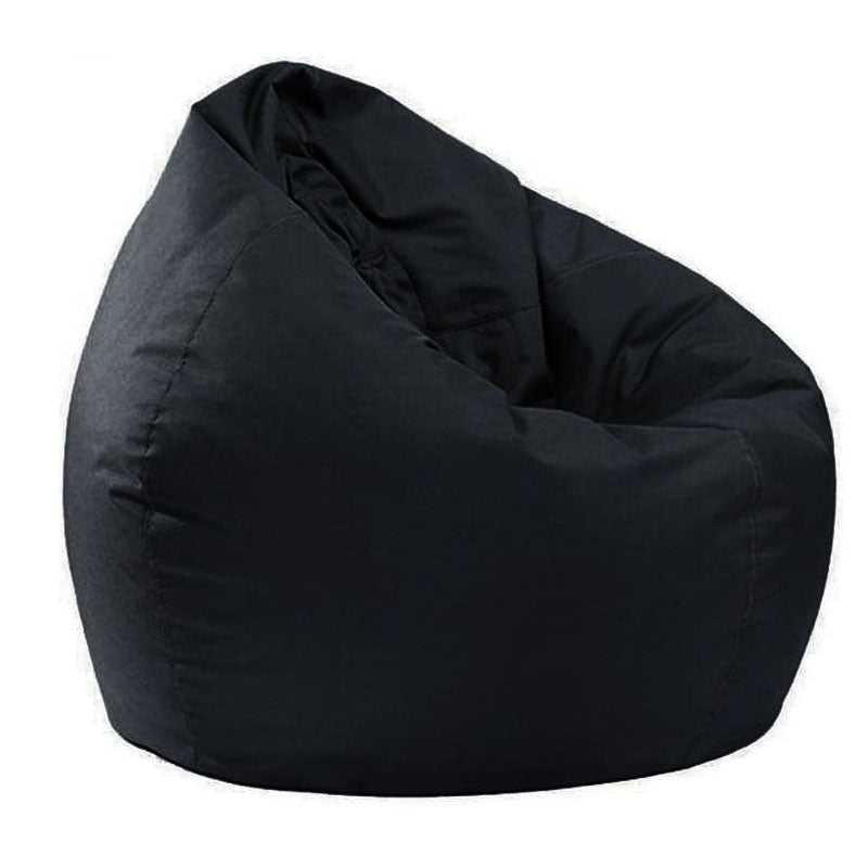 Outdoor water resistant bean bag cover in black cotton linen front view