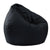 Outdoor water resistant bean bag cover in black cotton linen front view